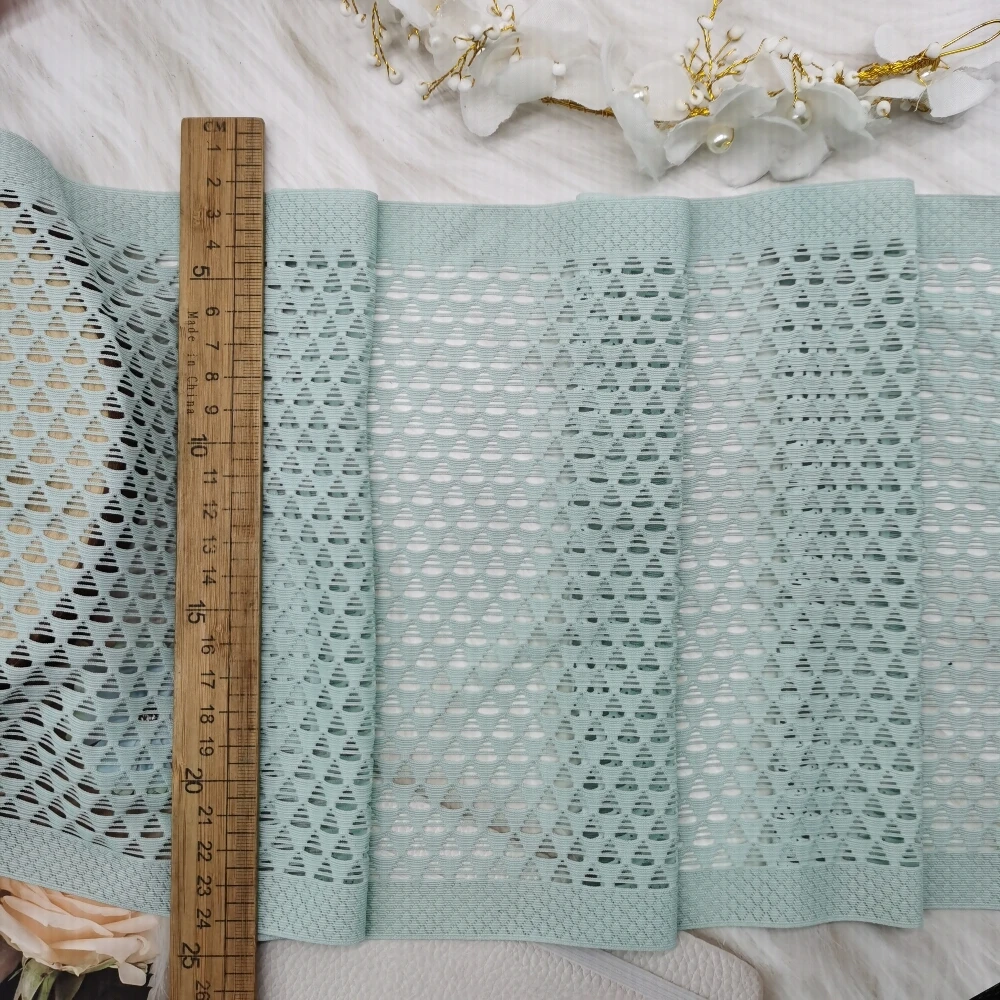 Molandi Color 23CM Soft Nylon Spandex Elastic Lace Knitted Geometric Mesh Pattern Fabric for Dresses Underwear Clothing Home