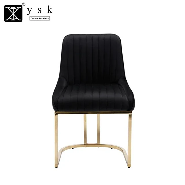 Customize High End Hotel Restaurant Stainless Steel Gold Chairs Velvet Upholstered Chair DC-2051