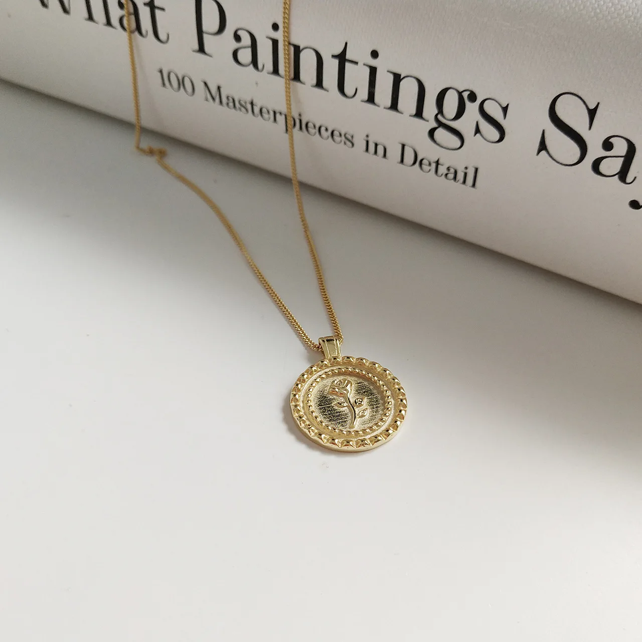 Korea Fashion Silver 18K Gold Plated Rose Flower Pendant Necklaces Sterling Silver Circle Rose Necklace For Girlfriend
