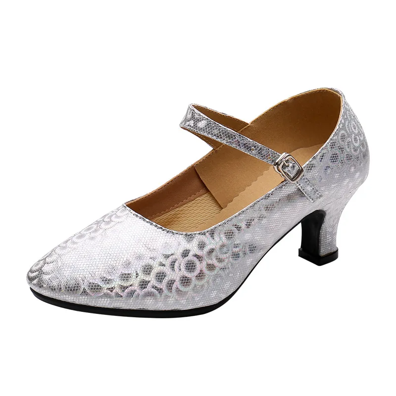 Girls Latin Dance Shoes Women Low Heels Tango Salsa Ballroom Shoes