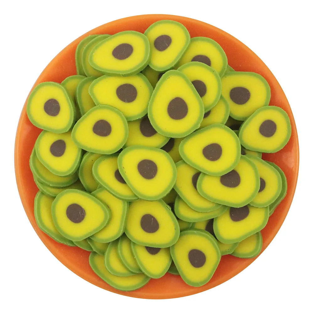 100G Fruit Polymer Clay Love Heart Avocado Slices Polymer Clay Sprinkles Slices For Slime Filler DIY Clay Crafts Nail Art