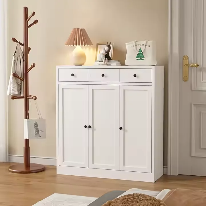 Modern Embossed Steel Cabinet for Home Storage, Multi-purpose Metal Wardrobe for Clothes and Essentials