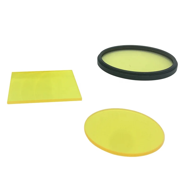 Cut-off Optical Filter Yellow Golden Optical Glass