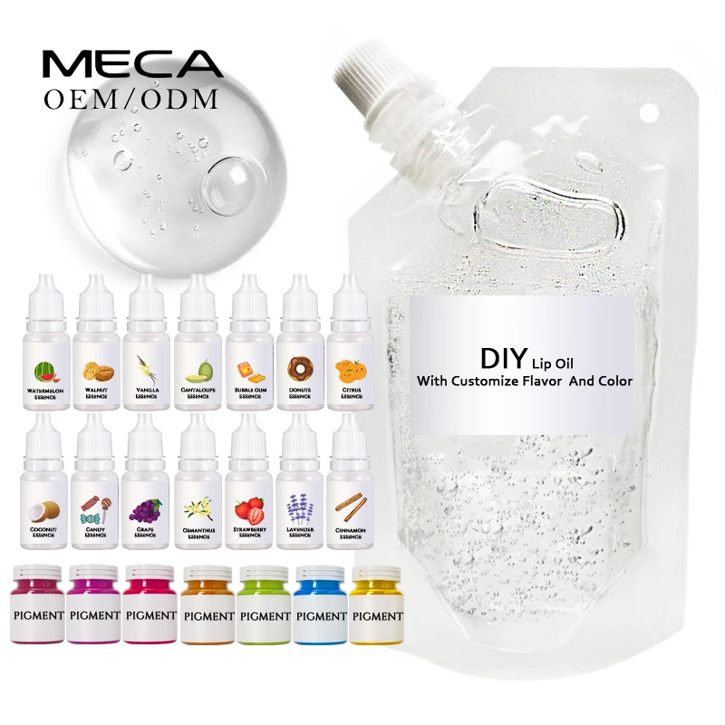 Самодельное масло для губ, оригинальное масло для веганских губ с индивидуальным вкусом и цветным маслом для губ, базовые материалы, гель