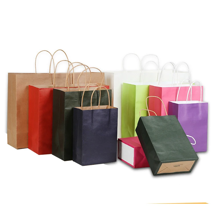 Customizable Clothing Take Away Bulk with Handles kraft paper bag for delivery
