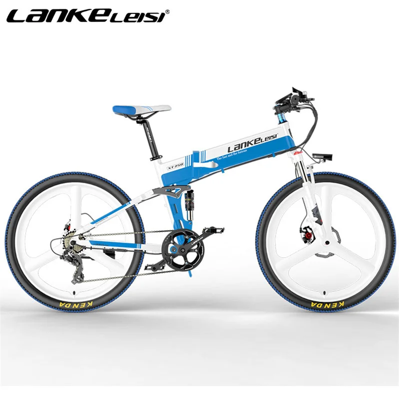 Duty Free lankeleisi XT750 26 inch folding electric mountain bike MTB road city Bike for adult suspension fork