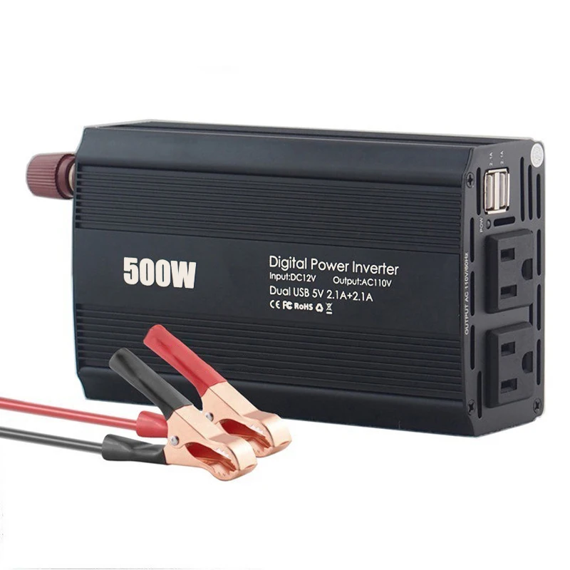 Автомобильный инвертор с двумя usb-портами, 500 Вт, от 12 В до 220 В переменного тока, 220 В
