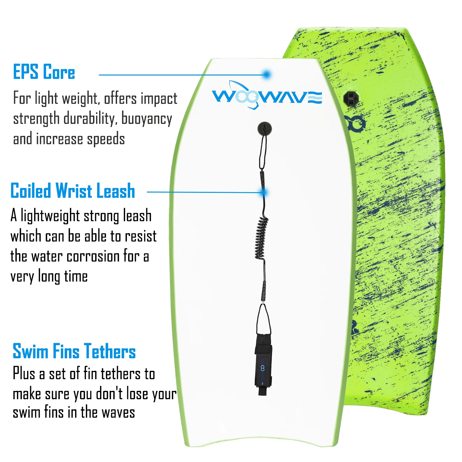 WOOWAVE Foam Boards Surf Boards Adult Bodyboard For Beach Pool Swimming Surfing