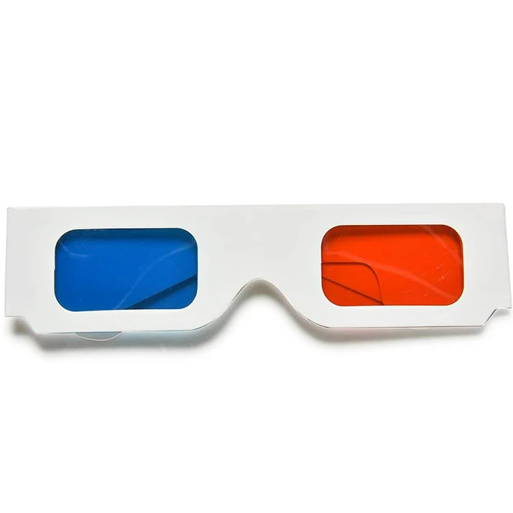 Индивидуальные одноразовые складные бумажные 3d-очки Anaglyph красного и синего