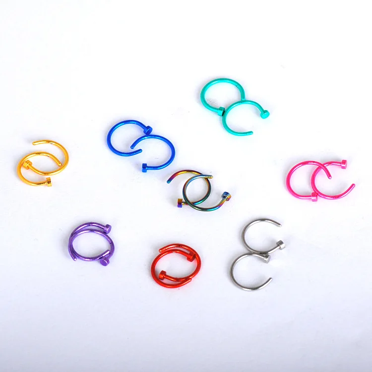 
EU and US fashion stainless steel C-type non pierced nose clip nose rings sexy body jewelry with multi SKU 