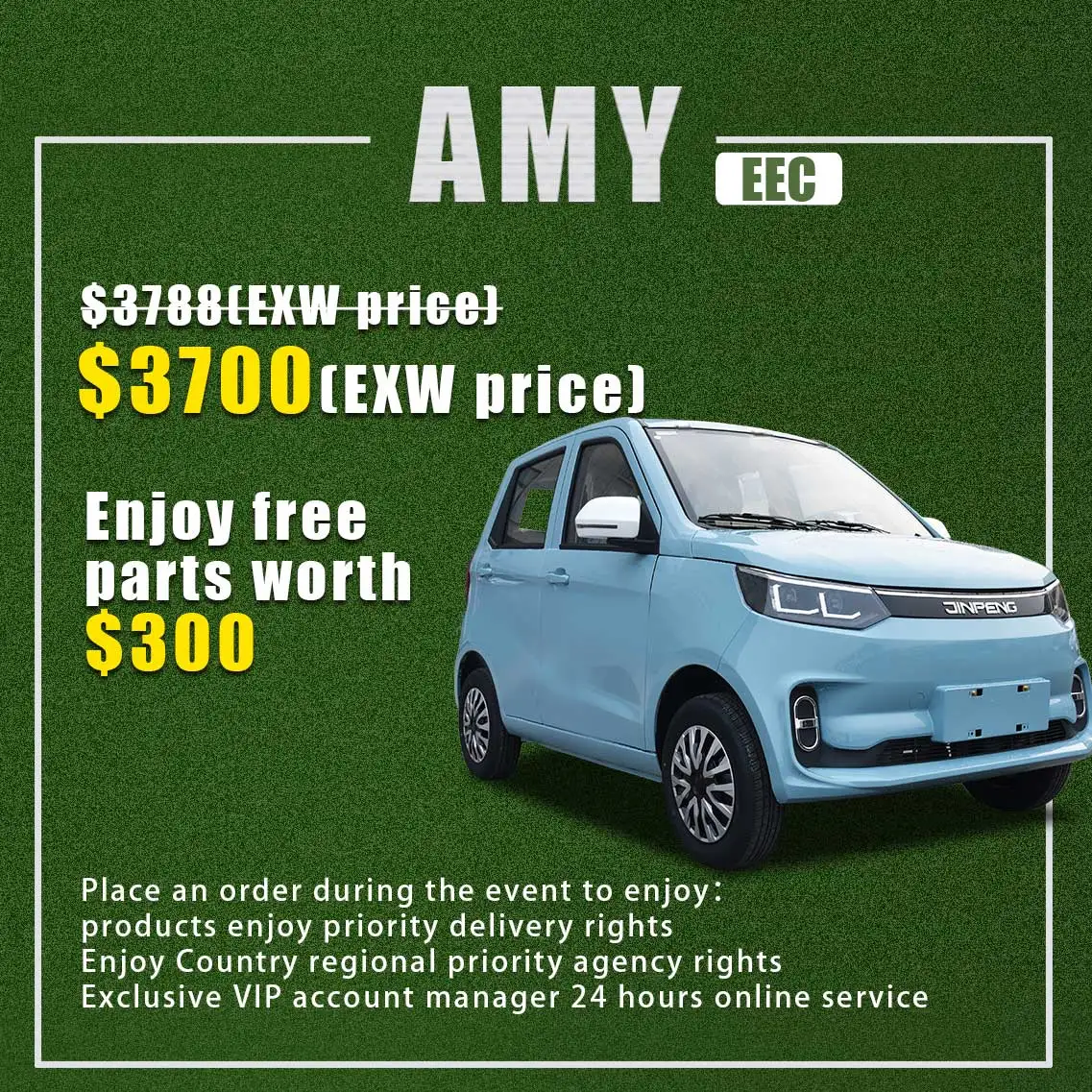 JINPENG AMY CE EC EEC COC сертификат L7e L6e EU 45 км/ч электромобиль мини-автомобиль производитель Заводская Скидка