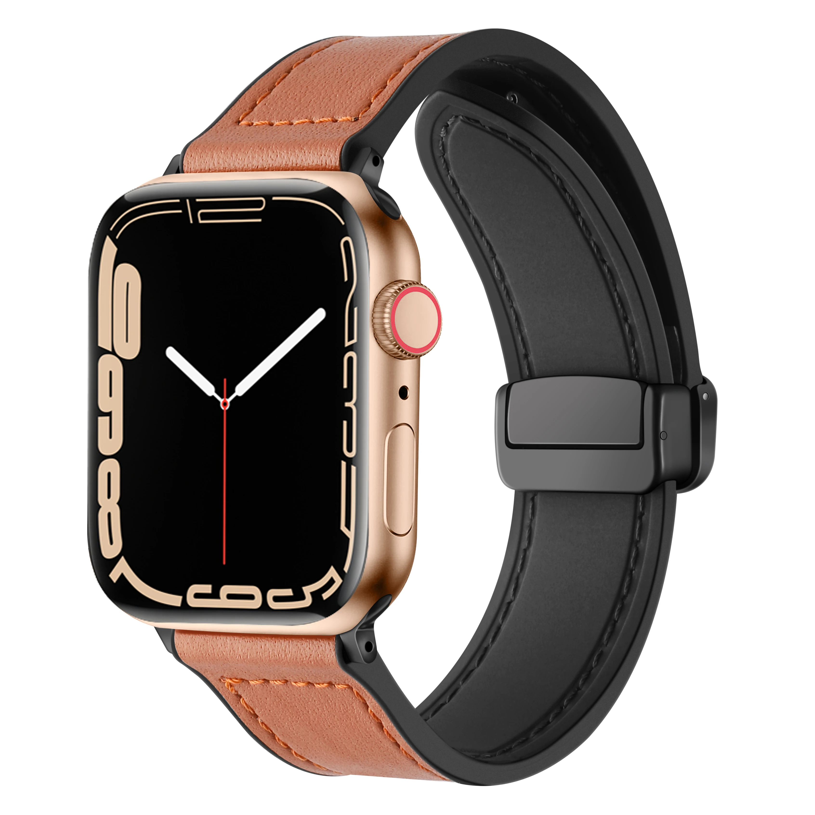 Foldable Buckle Leather Band for Apple Watch
