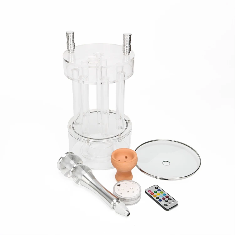 Wholesale Hookah Shisha Plastic with LED light Narguile Hookah big Smoking Tcbacco Modern Sheesha hookah russian