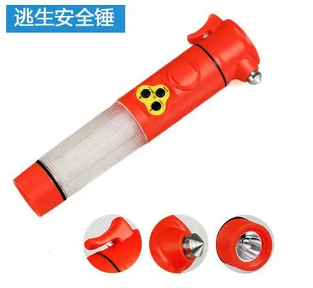 5 in 1 (6 in 1)Car Emergency Plastic LED Flash Light Magnetic Multi Tool Hammer