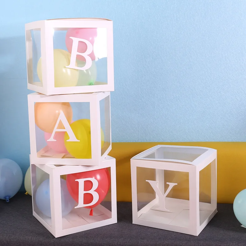 4 шт. прозрачный ящик Свадебный декор Baby Shower для мальчиков и девочек свадьбы событие для вечеринок по случаю крестин, дней рождений, декор для вечеринок Babyshower