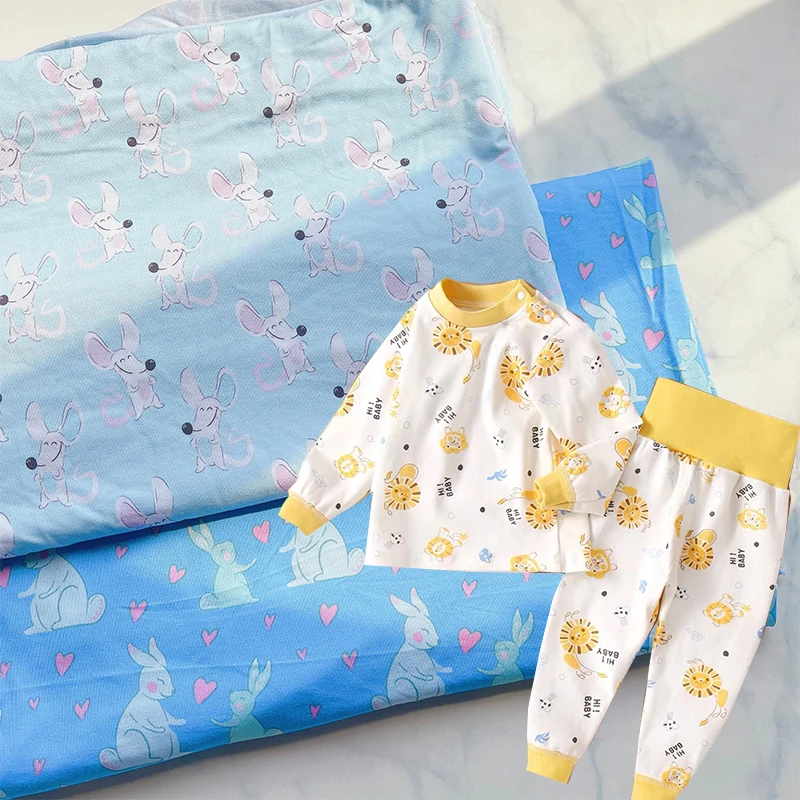 No MOQ knitted elastic cotton digital printed underwear garment fabric