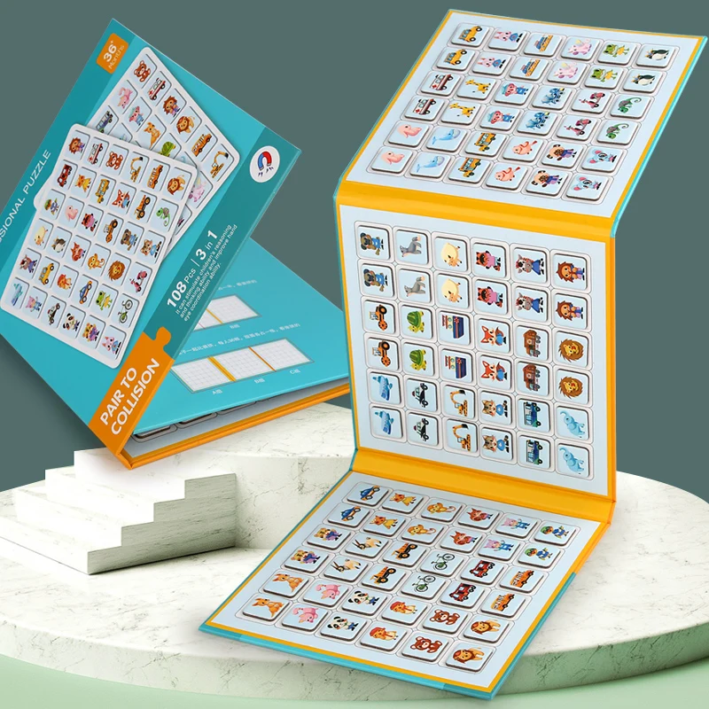 2023 New Interactive Desktop Game Kids Puzzle Logic Thinking Training Magnetic Board Sensory Features PC Material Supplied Bag