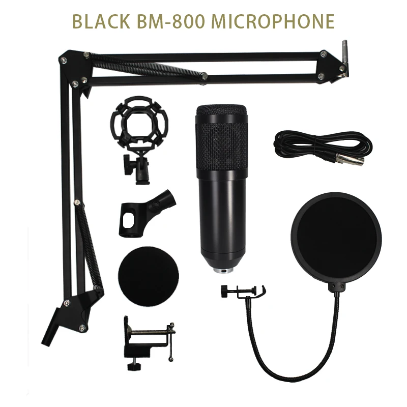 
Professional BM 800 Home Studio Recording Equipment Condenser Microphone Set bm800 for Computer Mobile Phone 