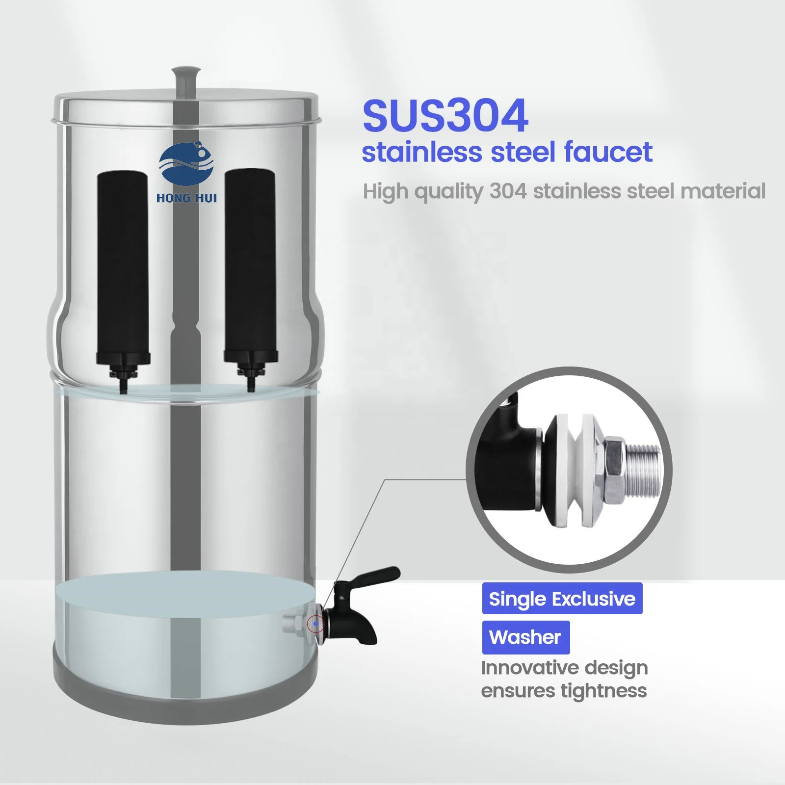 HONG HUI LT-2.25A NSF Certificate Gravity Fed Water Filtration System Household Water Filter System