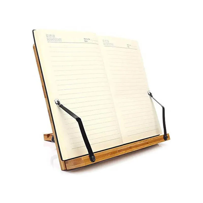 Bamboo Book Stand Large Cookbook Holder Reading Stand Music Book Laptop Tablet  Foldable Wooden Book Holder for Textbook Recipe