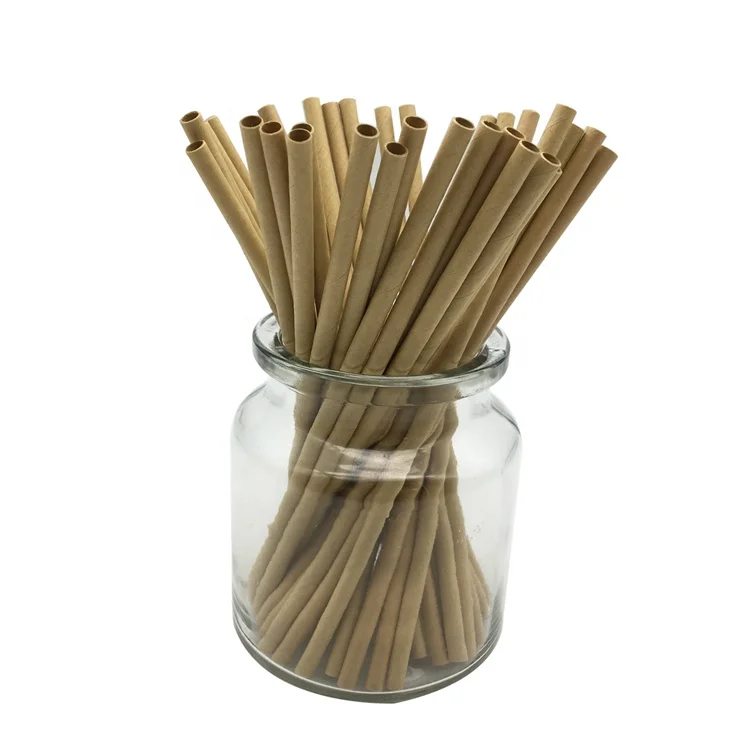 Accessories OEM 100% Full Brown Food Grade Paper Straw Eco Customized Kraft Paper Straw