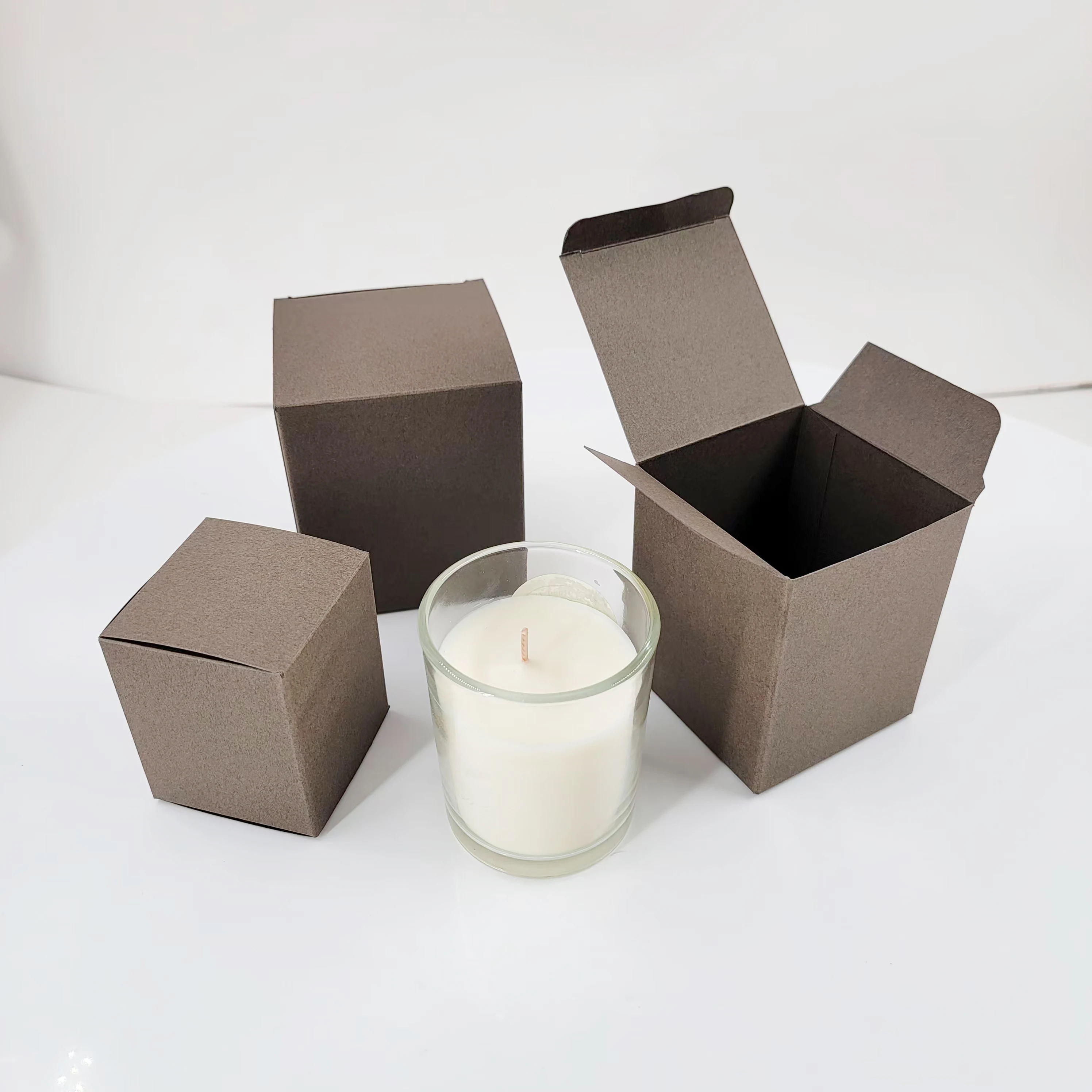 Wholesale Small Jars Custom Scented Candle Box Packaging Candle Packaging Box Natural Kraft Paper Scented Packaging Candle Box