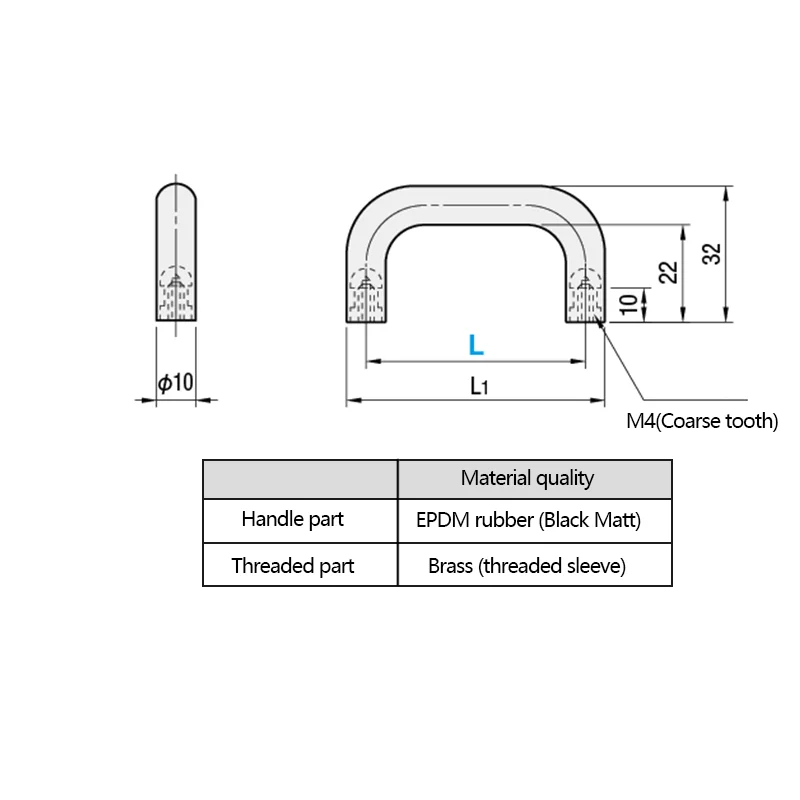 Misumi Small Black Rubber handle Industrial Handle UGFN