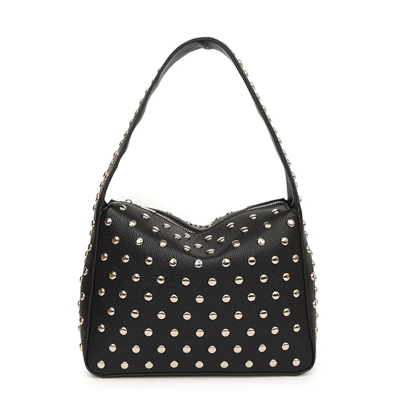 FANXI Custom Women Handbag Bag Rivet Hobo Hand Bag 2024 Studs Design Luxury Leather Shoulder Bags Fashion Handbags for Women