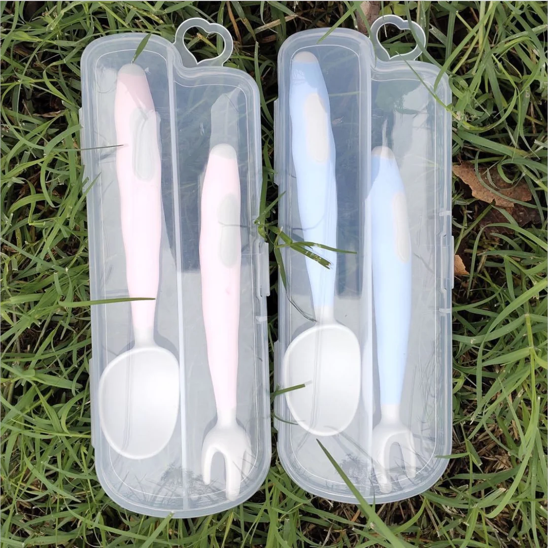 BPA Free  AdjustableTableware Bendable Training Baby Spoon & Fork