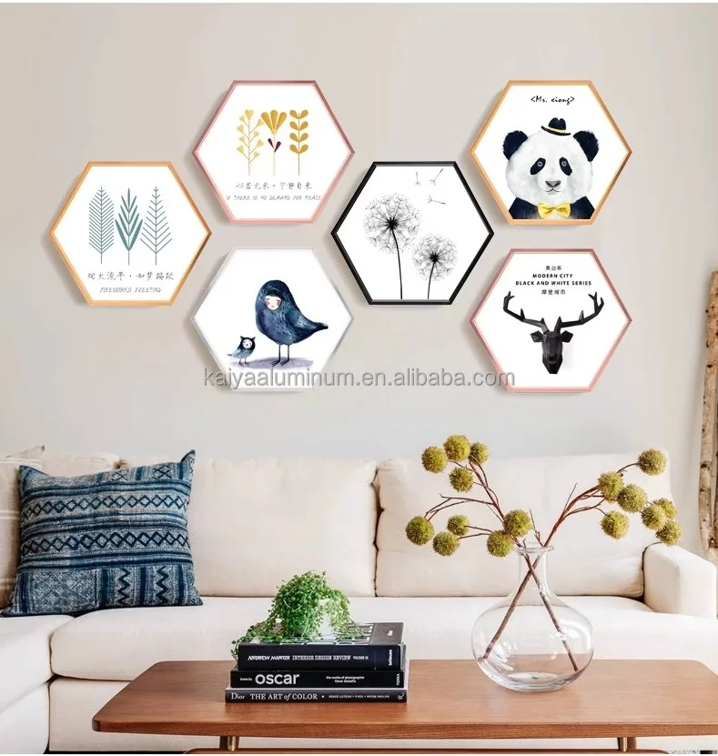 Durable Aluminium Alloy Frame Hexagon Metal Picture Frame Photo Frame for Art Painting