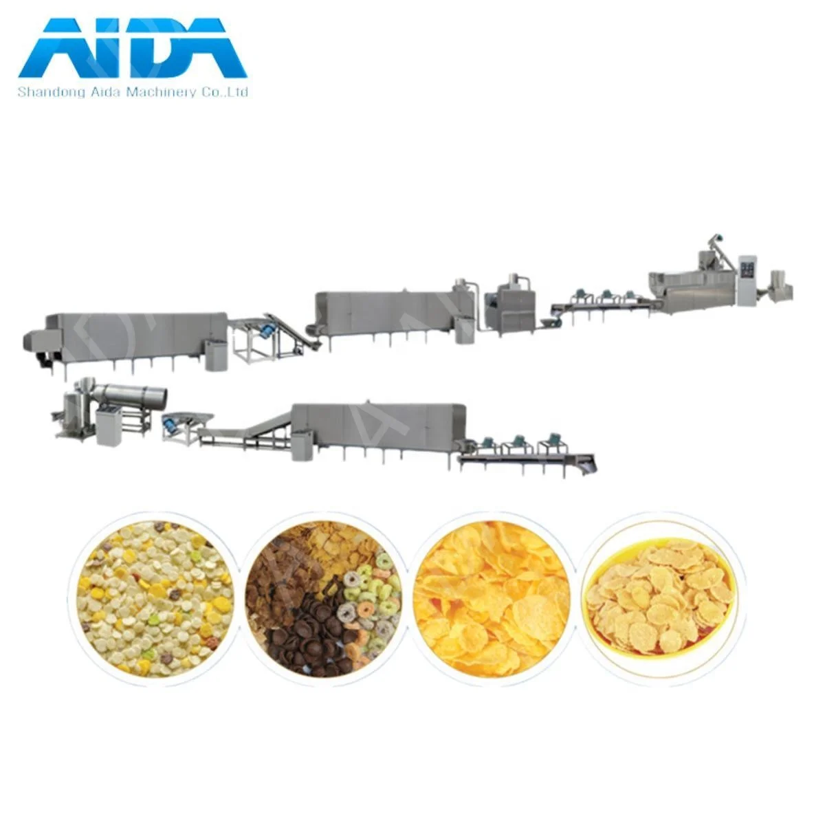 High Quality Cheetos Fried Corn Flakes Production Line Factory Extruder