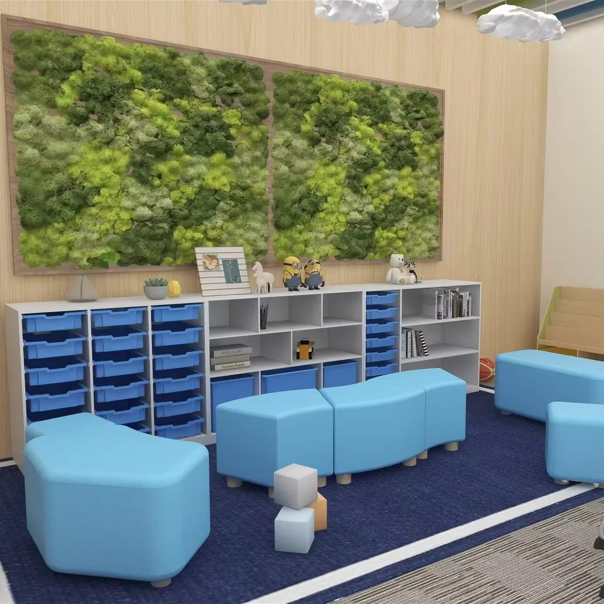 Knock down Home Office storage cabinet with shelf and drawer on wheels melamine particle board mdf bookshelf with 2 doors