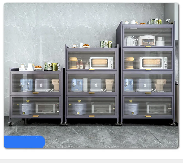 kitchen storage containers floor multilayer microwave oven shelf sideboard home storage & organization storage lockers With door