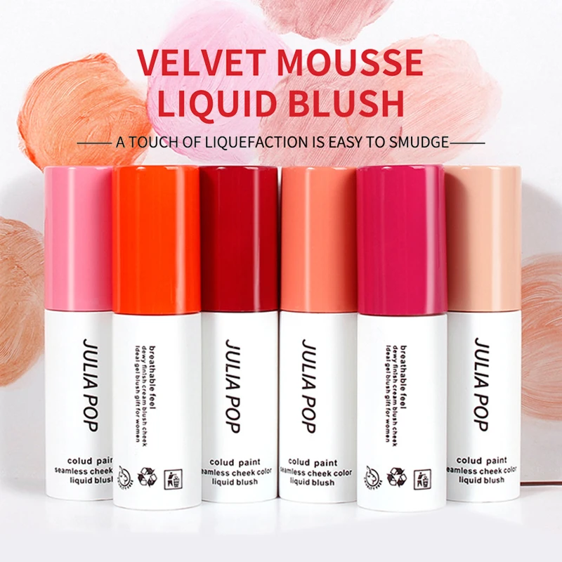 Private Label Long Lasting Vegan Matte Face Lip Eye Cheek Tint Cream Blusher Makeup Custom Natural Rose Face 3d Liquid Blush