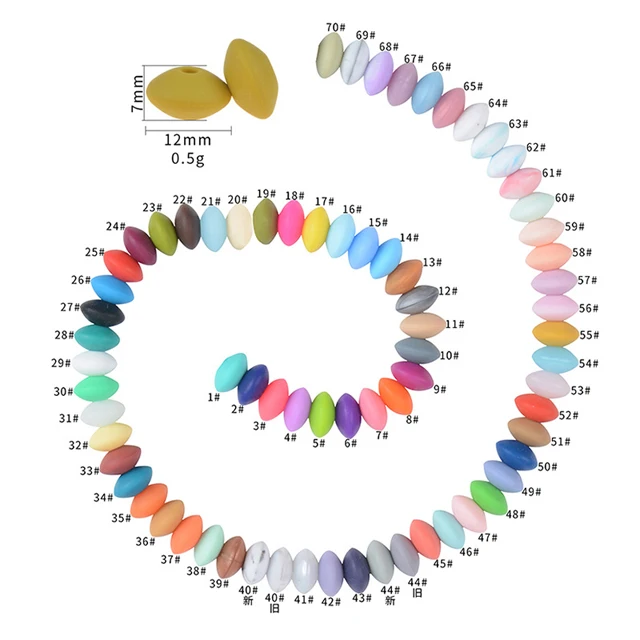 Wholesale 12mm Silicone Abacus Loose Beads Baby Chew Teething Soft Silicone Baby Bead For Jewelry Making