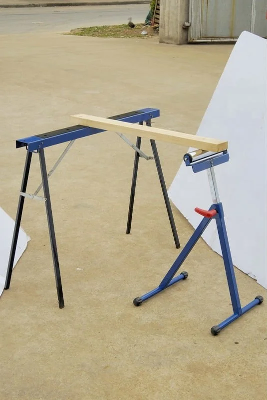 
Adjustable height foldable 60kgs steel single roller stand sawhorse trestle 