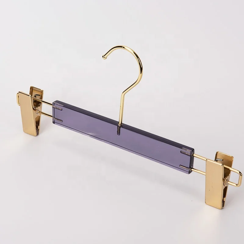 Wholesale female jeans skirt trouser bottom clip transparent hangers clear plastic acrylic pants cloth clear hanger