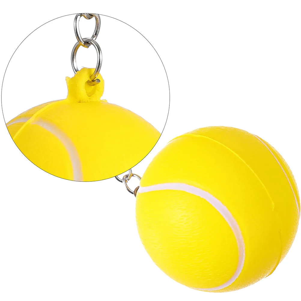 New Product Chain Key Ring Keychain Tennis Pu Foam Stress Ball For Decorative accessories