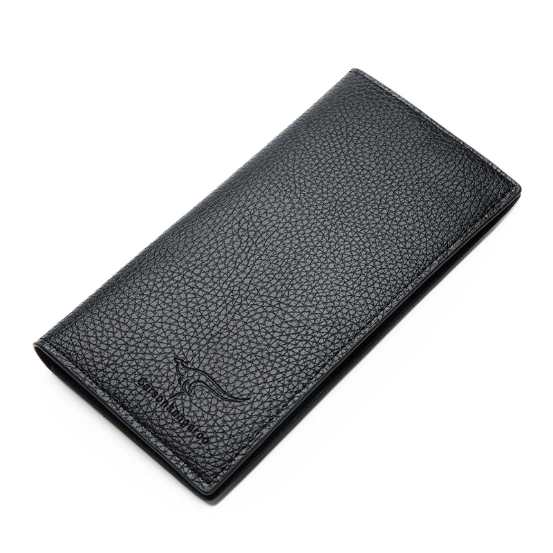 Slim Minimalist Long Soft Embossed Waterproof Portable PU Leather Blocking Card Holder Purse Men Wallet