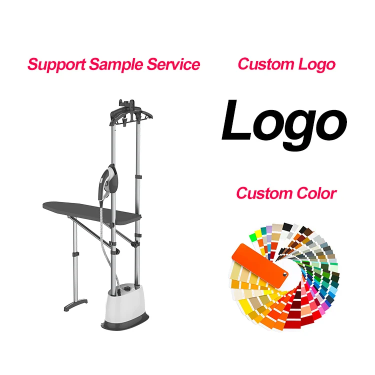 Support Samples New 4 Bar Pressurize Standing Garment Steamer iron With Foldable ironing board