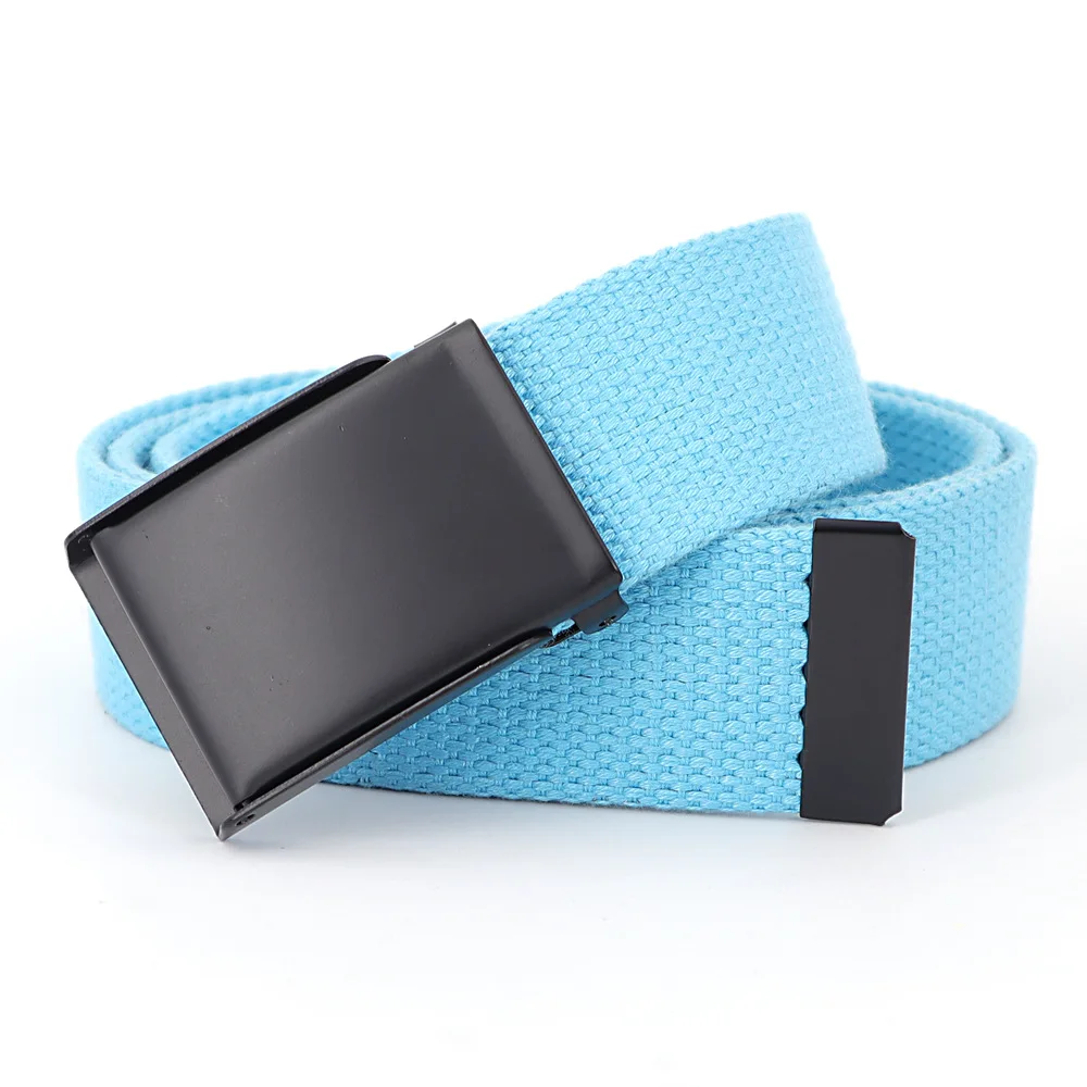 Fashion Ladies Belt Multicolor Casual Flap Canvas Belt Custom Logo Jeans Belt Lightweight Design