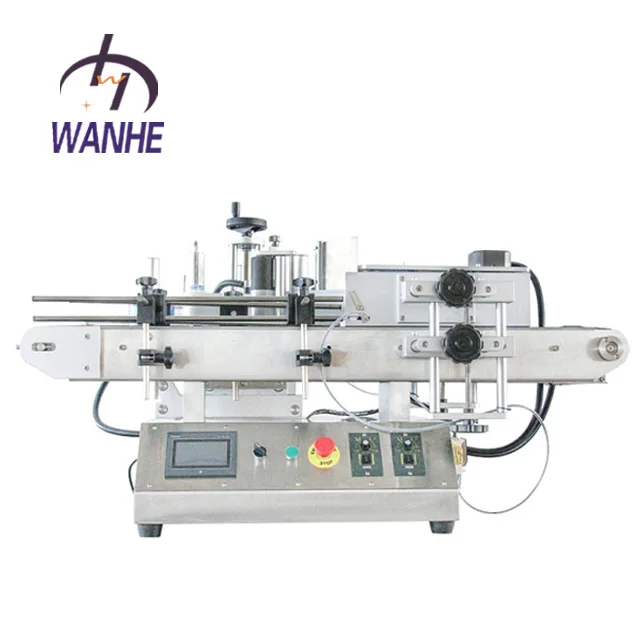 WANHE semi-auto labeling machine round bottle table top labeling for jar bottle desktop adhesive sticker labeling machine