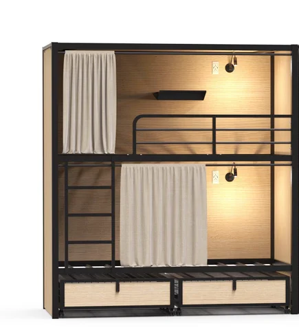 Capsule Sleeping Pod Bunk Bed Capsule Sleep Box Bed Hostel And Hotel Bedroom Metal Furniture Iron Modern Look