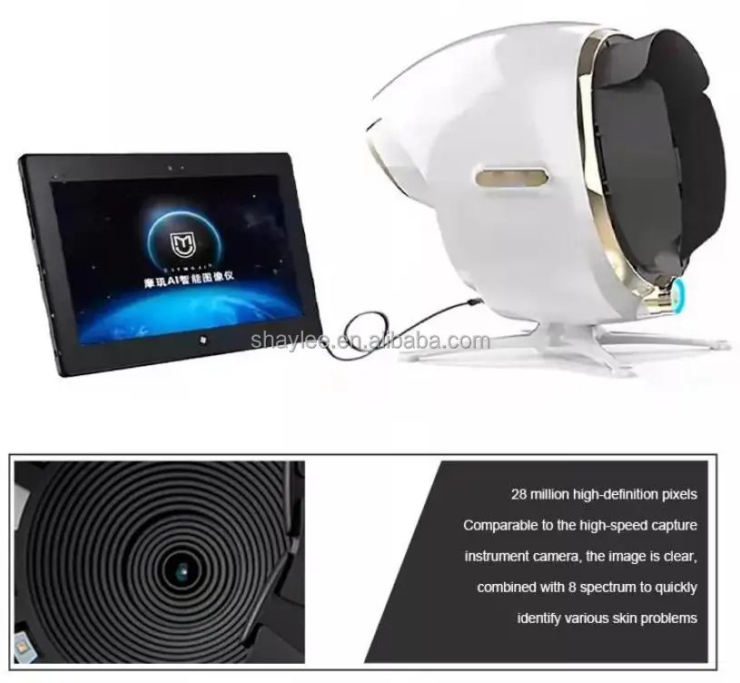 Intelligent Face Scanner Woods Lamp 3d Facial Skin Analyzer Testing visa skin analyzis machine for beauty salon