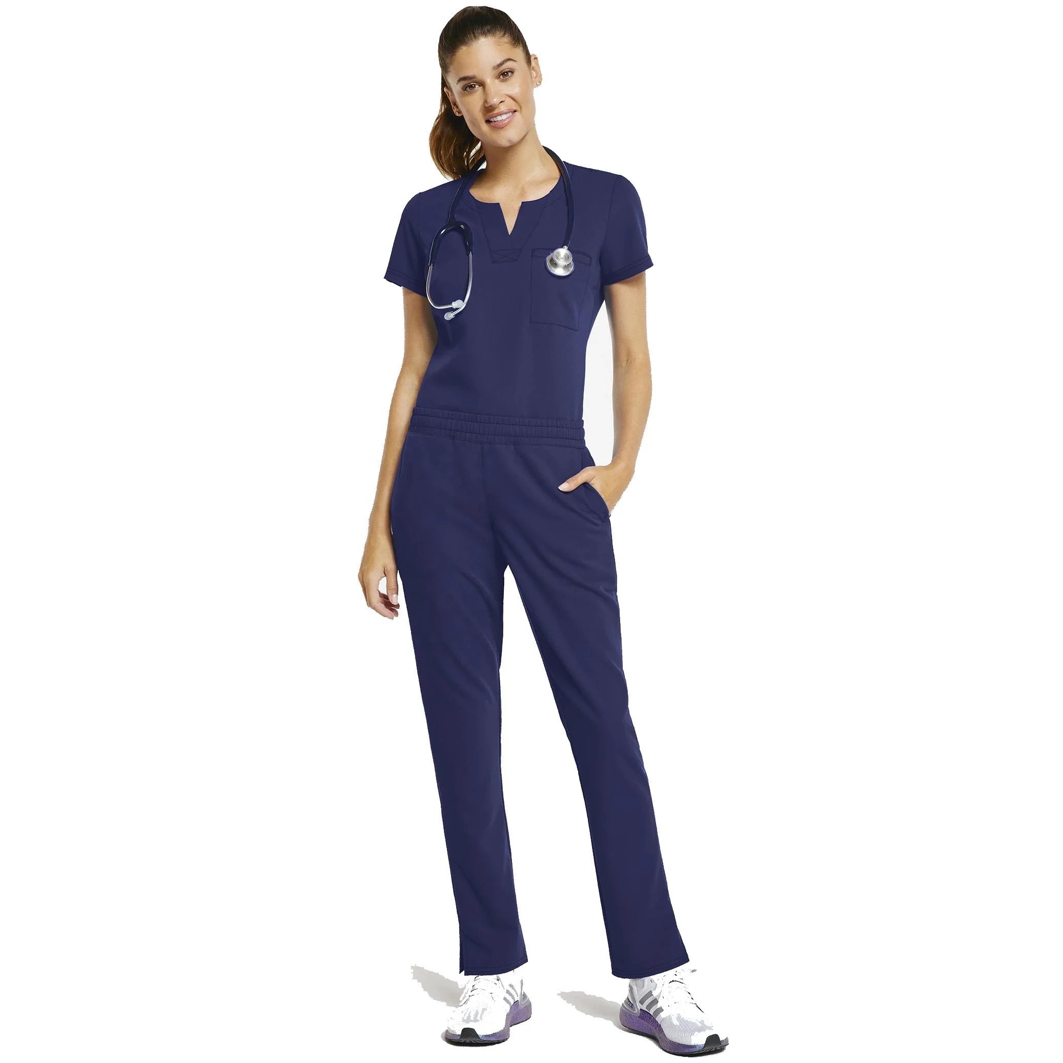 OEM&ODM Four-way Stretch Polyester&Rayon  Medical Scrub Set Doctor Uniform