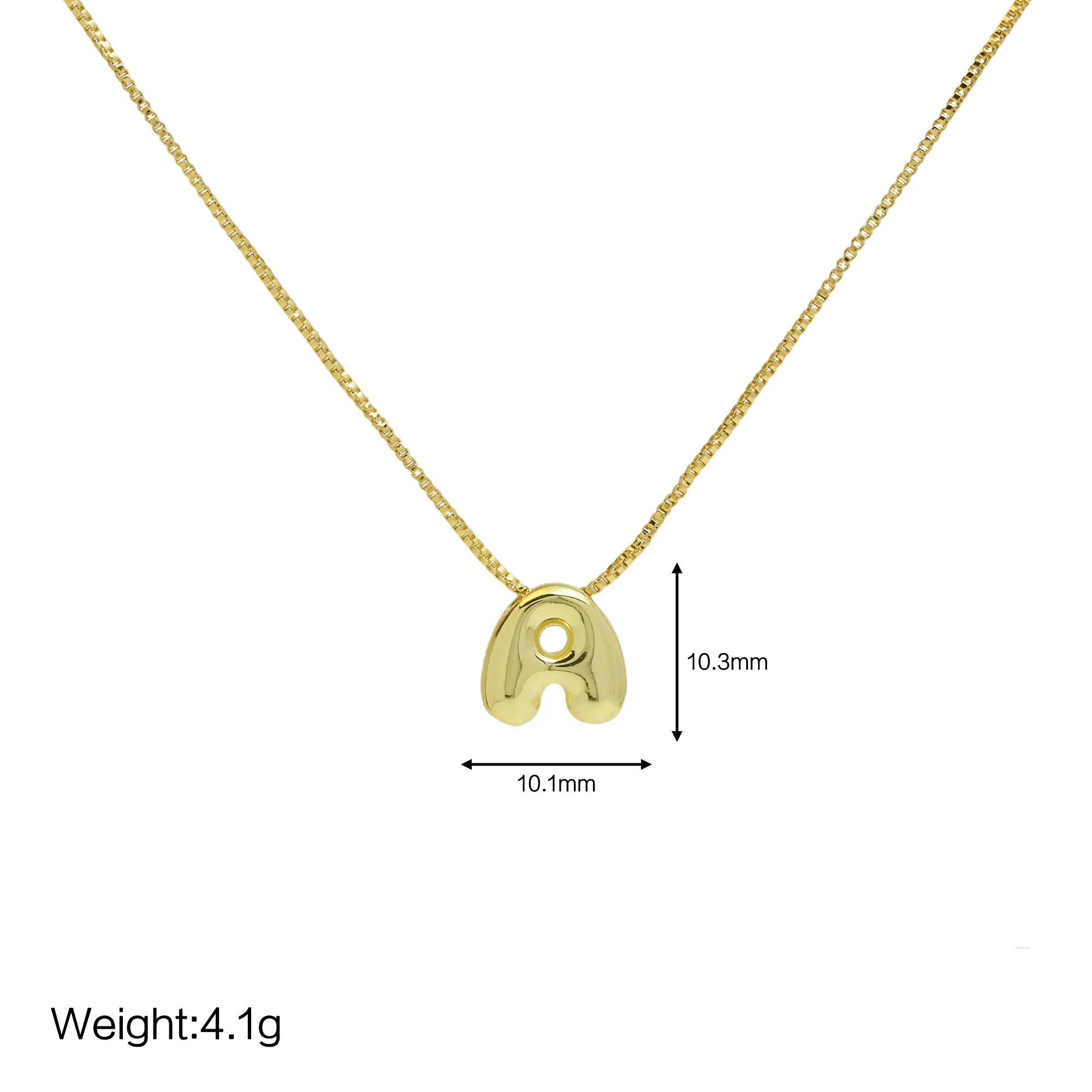 18k gold plated custom Brass jewelry A-Z 26 initial letter necklace bubble letter necklace personalized name necklace