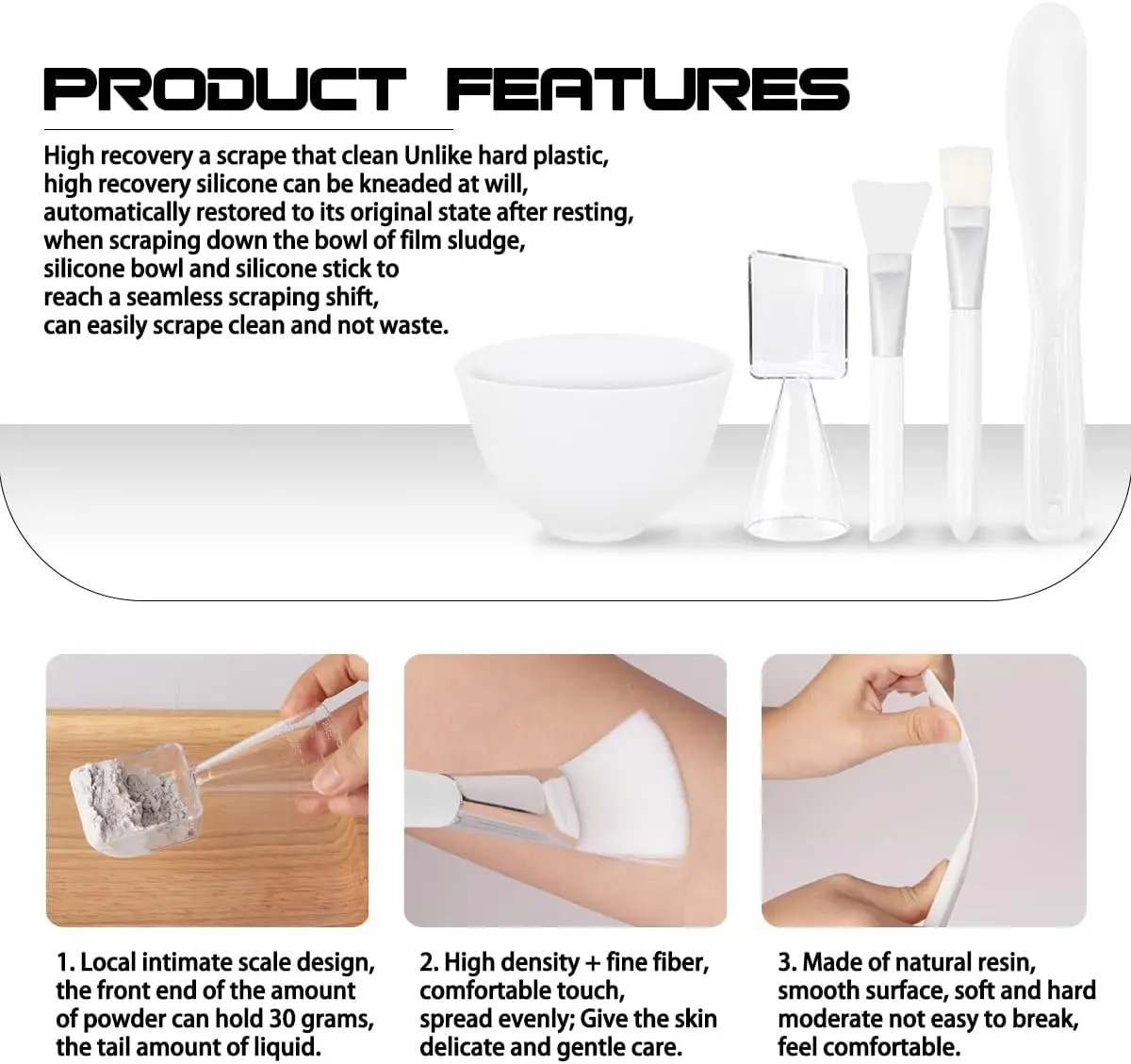 5-Piece Silicone Face Mask Mixing Set: DIY Beauty Tools for Home and Salon