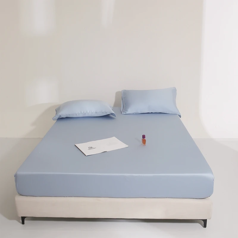 Hotel Home Soft Bedsheet 100% Organic Eucalyptus Lyocell Fitted Sheet Packaging Silk Bedding Sets 100% Silky Sheet Set