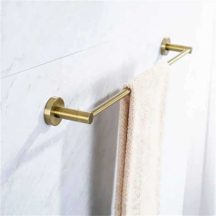 Brushed Gold Bathroom Hardware Set Robe Hook Towel Rail Rack Bar Shelf Paper Holder Wall Mount Towel Bar Bathroom Accessories