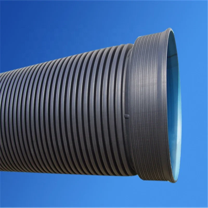 Двухстенная гофрированная труба DN 225 HDPE PE высокого давления ПВХ черная формовочная поливная дренаж ISO9001 Prettylion 5 9 м